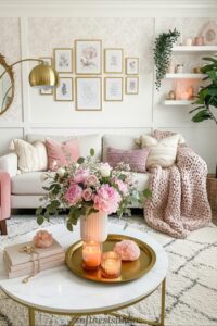 Warm layered lighting with fairy lights and chandelier