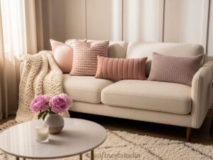 Cozy living room with soft decor