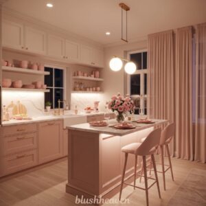 pink cabinet kitchen