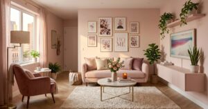 pink living room ideas