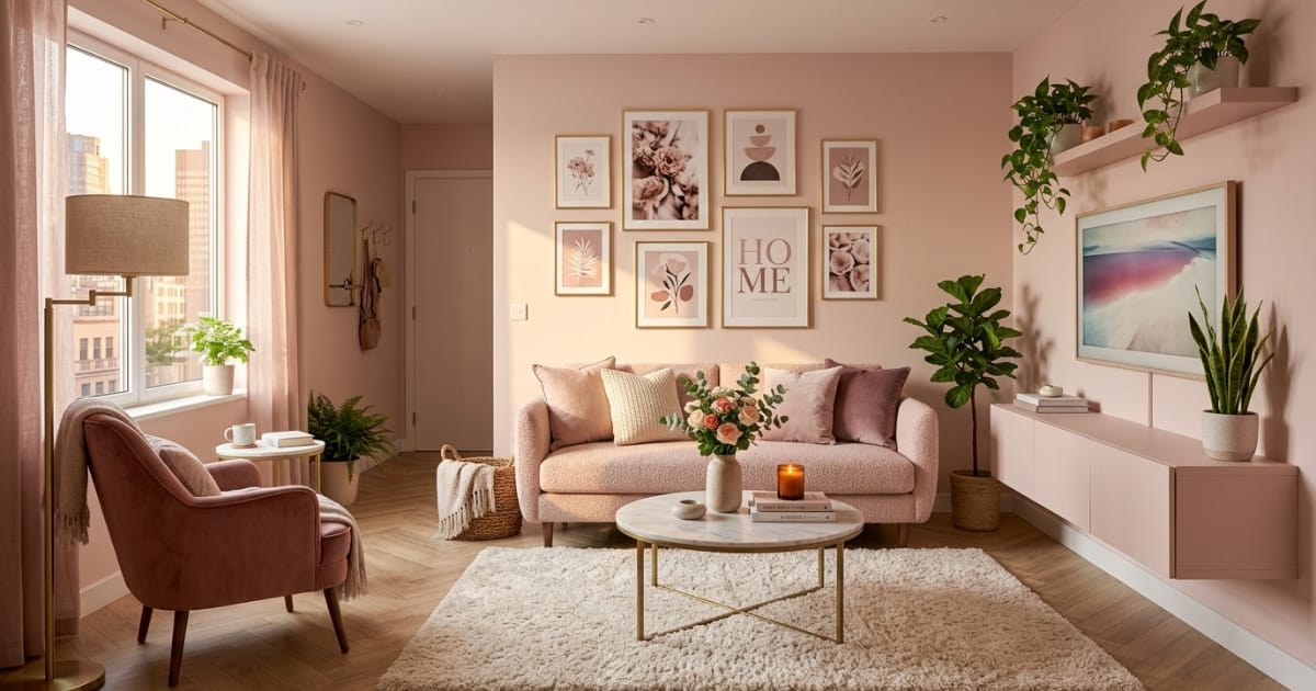 pink living room ideas